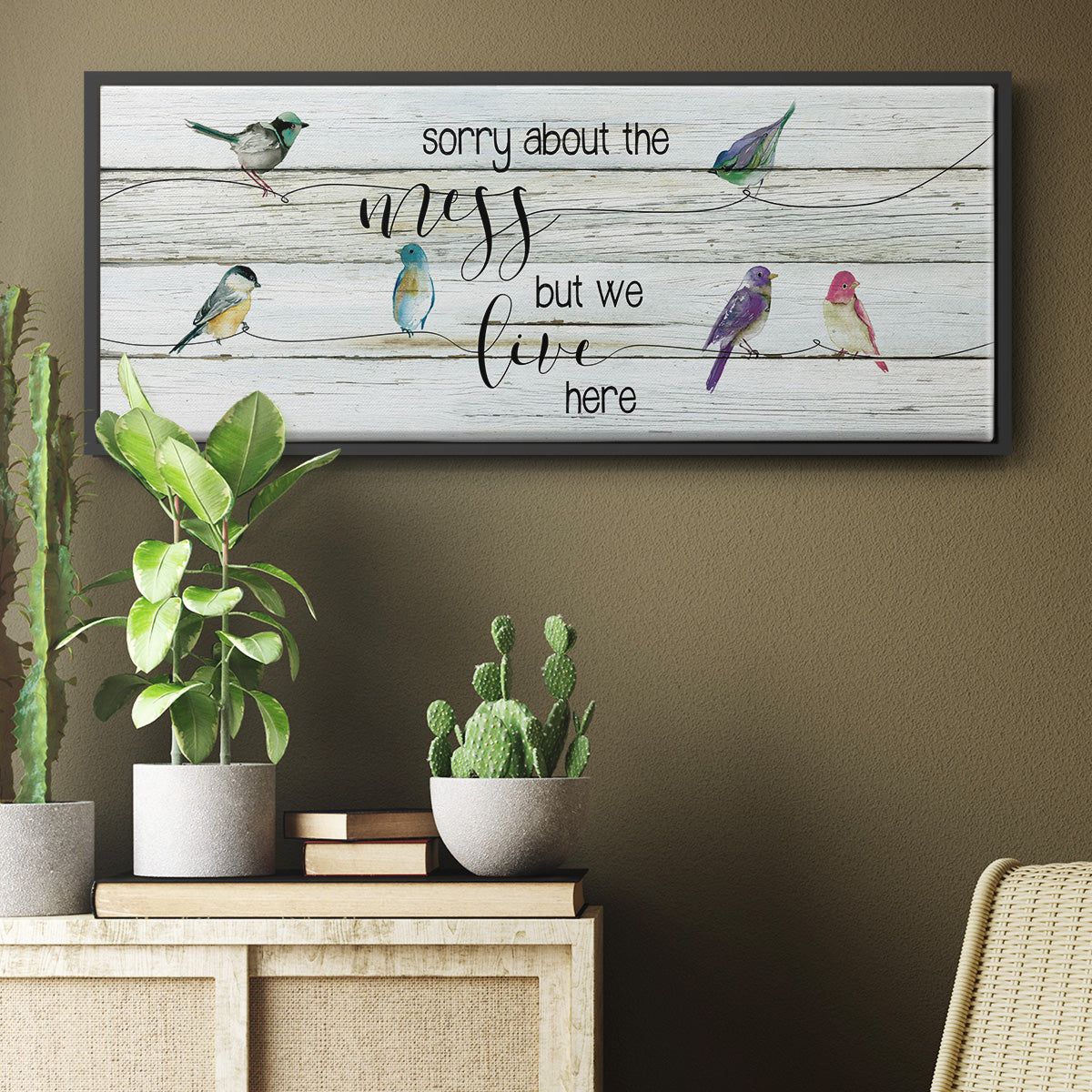 We Live Here - Floater Framed Canvas Print