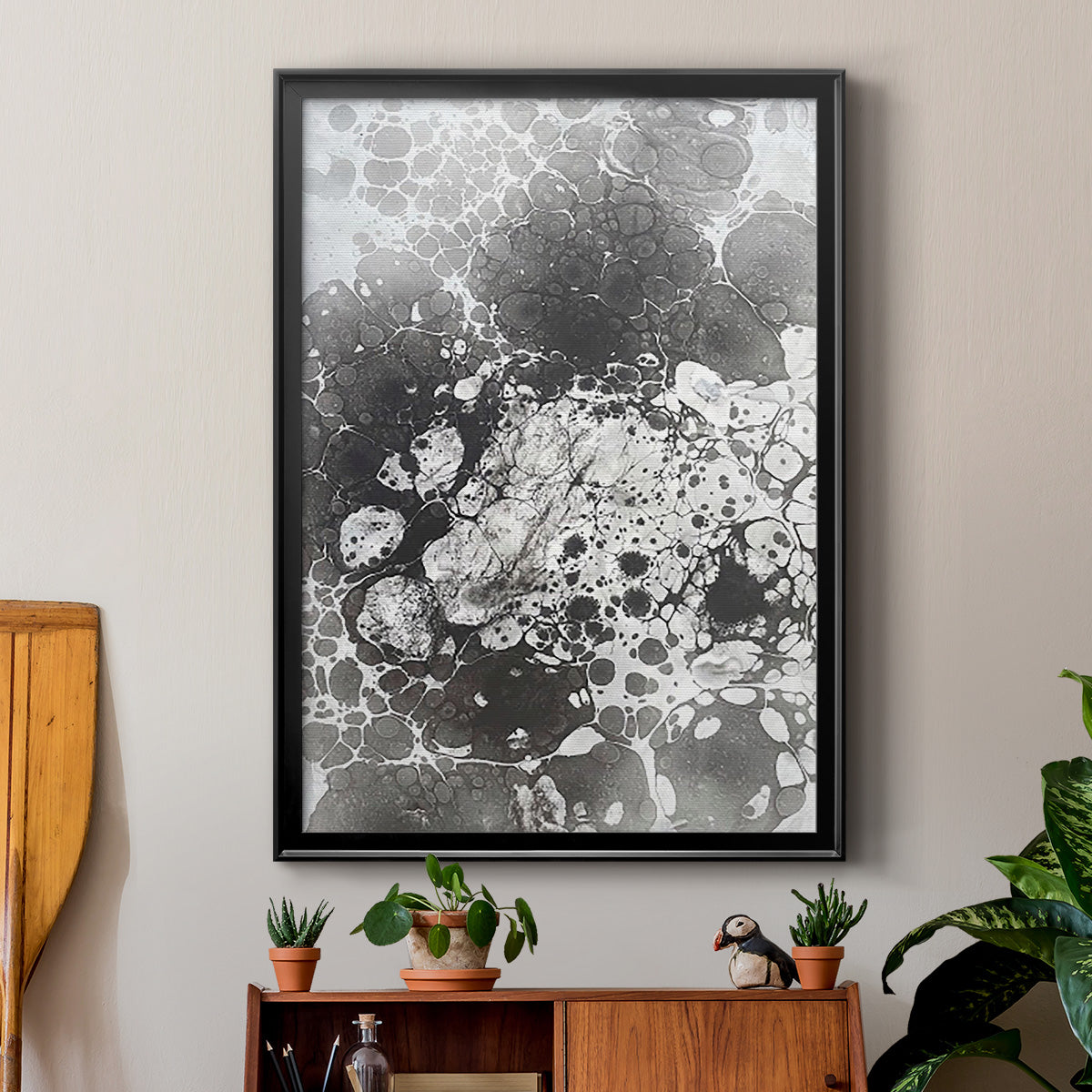 Marbling VI - Modern Framed Canvas Print