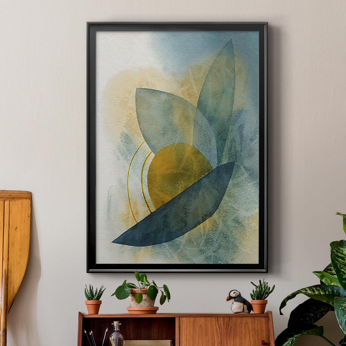 Solar Shapes II - Modern Framed Canvas Print