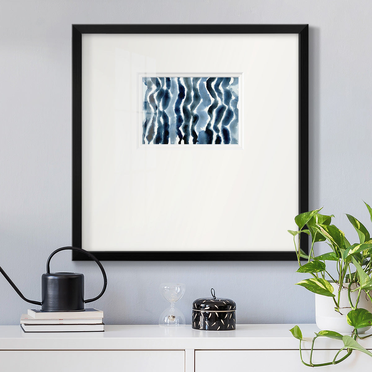 True Blue Wave I Premium Framed Print Double Matboard