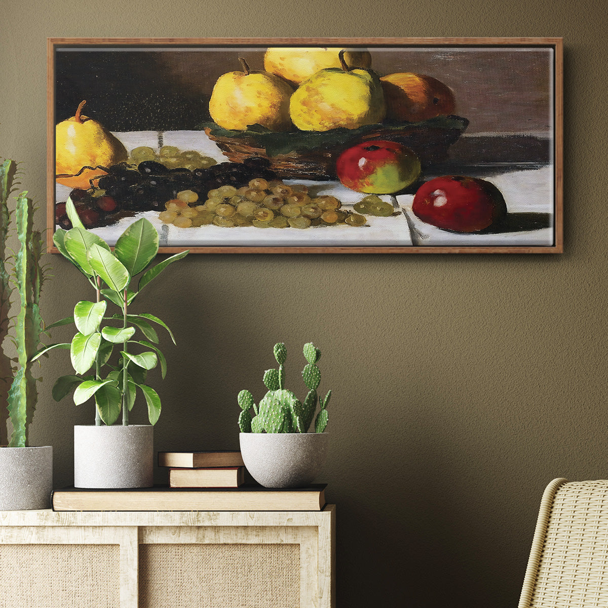 Still Life with Pears and Grapes, 1867 - Floater Framed Canvas Print