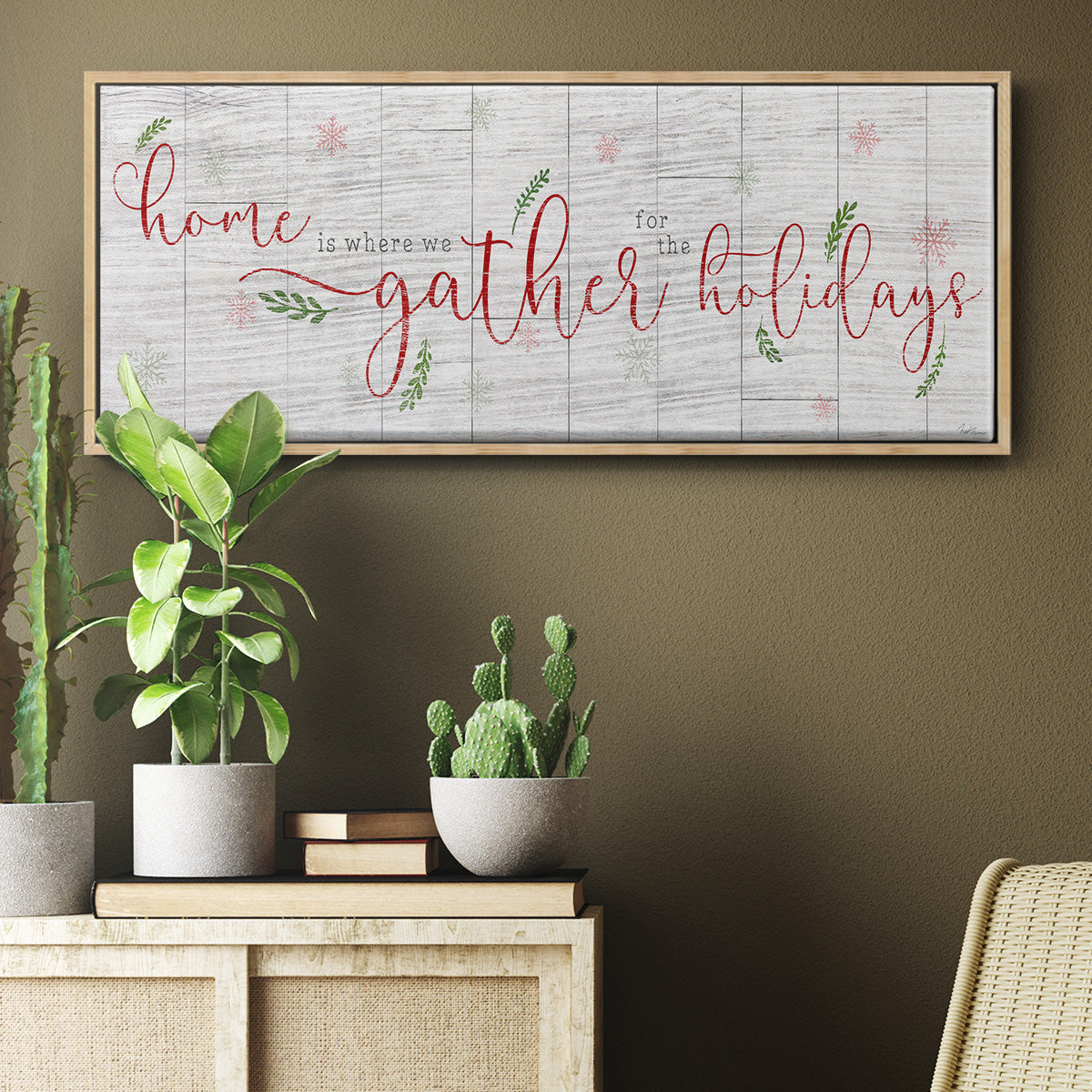Holidays Gather - Floater Framed Canvas Print