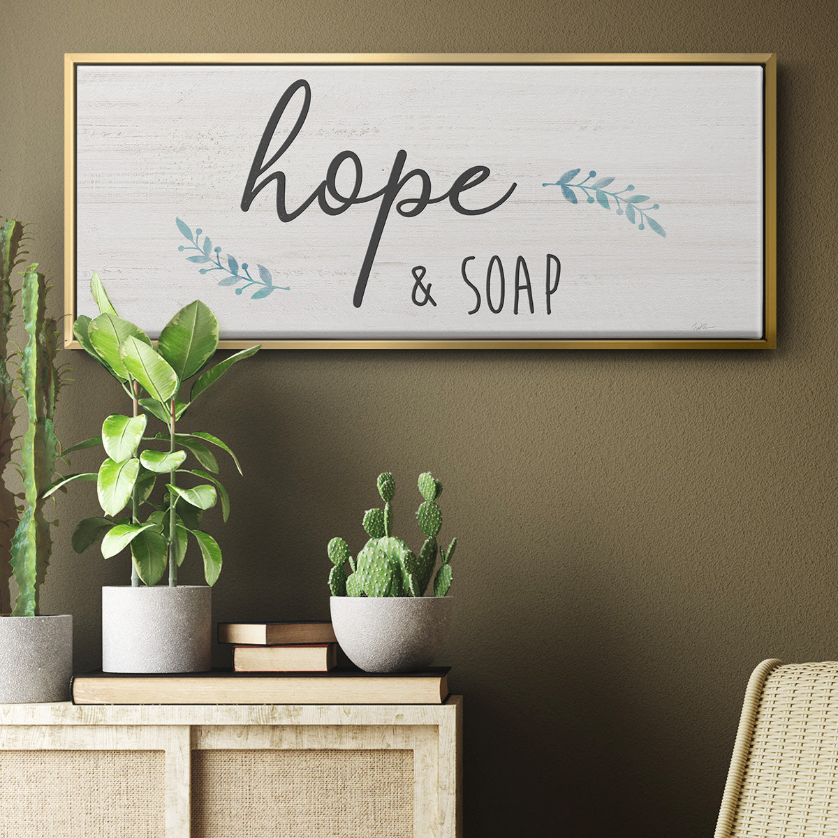 Hope & Soap - Floater Framed Canvas Print
