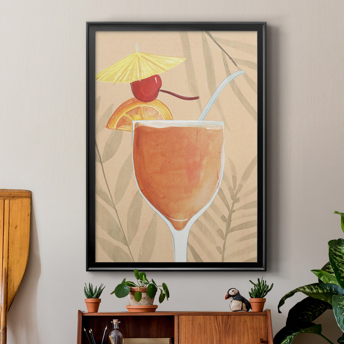 Tropical Cocktail I - Modern Framed Canvas Print