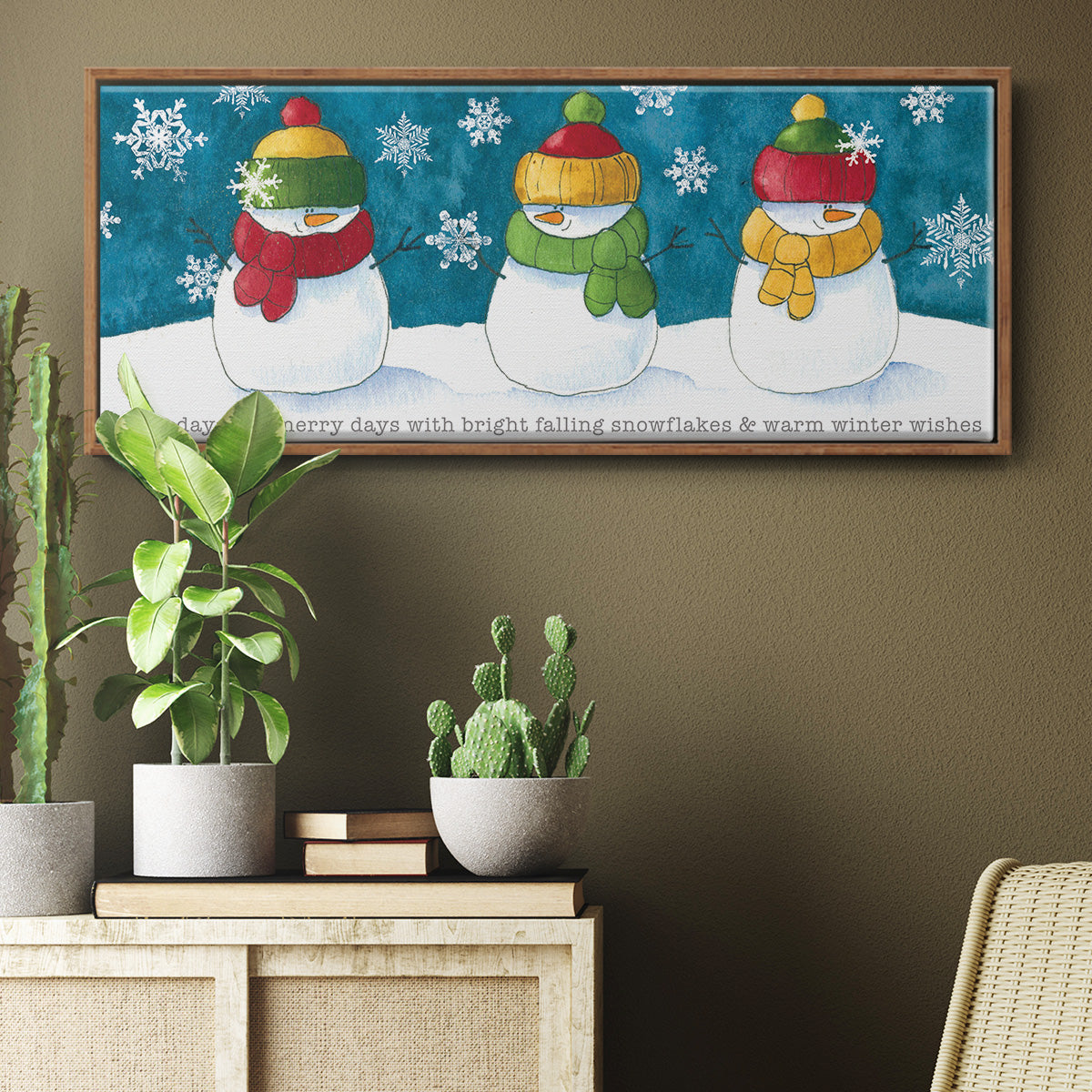 A Frosty Kiss - Floater Framed Canvas Print