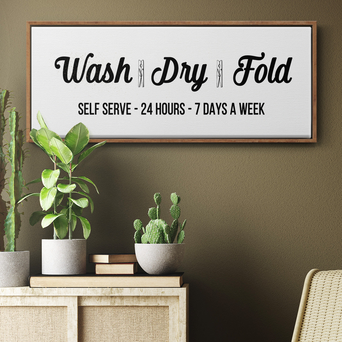 Wash Dry Fold - Floater Framed Canvas Print