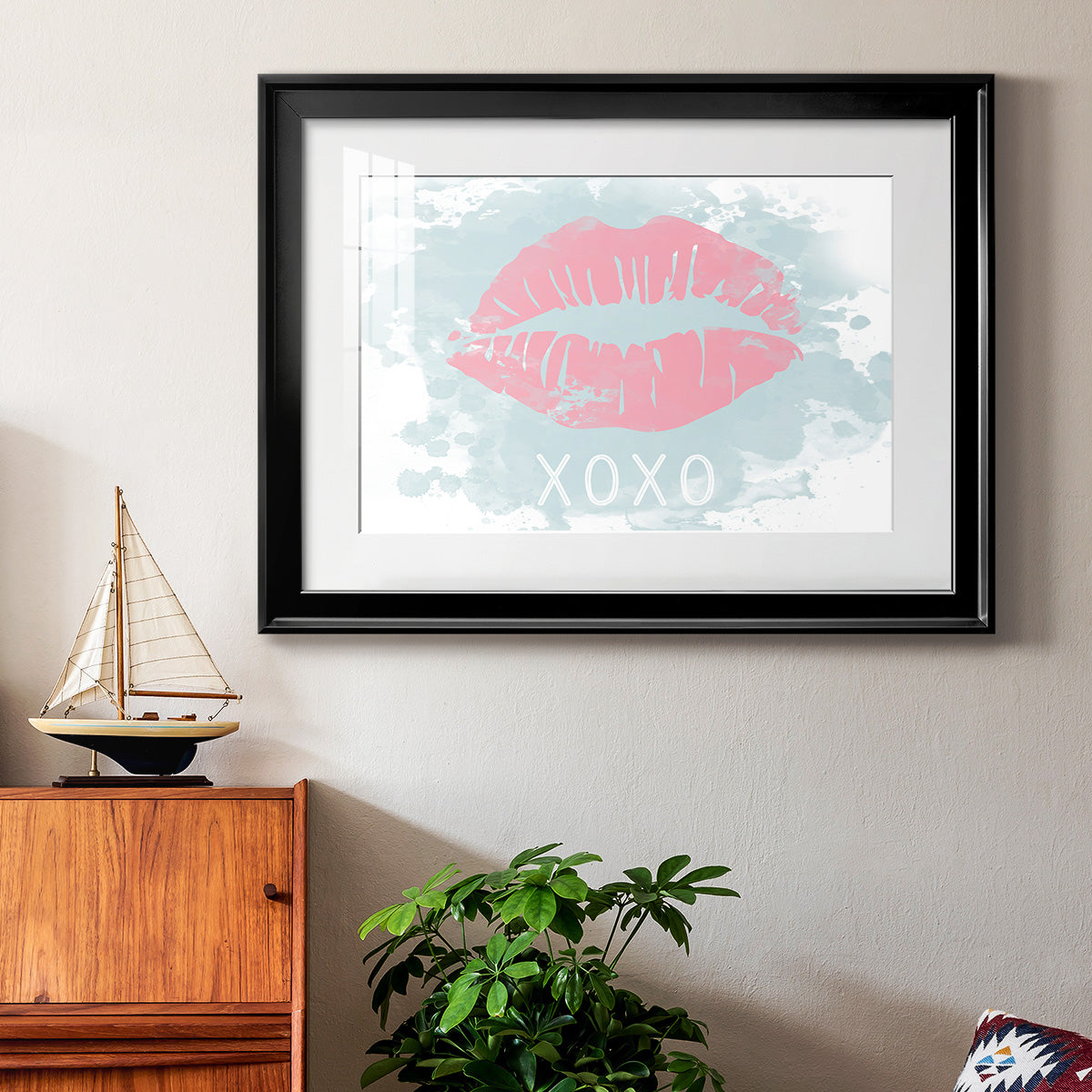 XOXO in Color Premium Framed Print - Ready to Hang