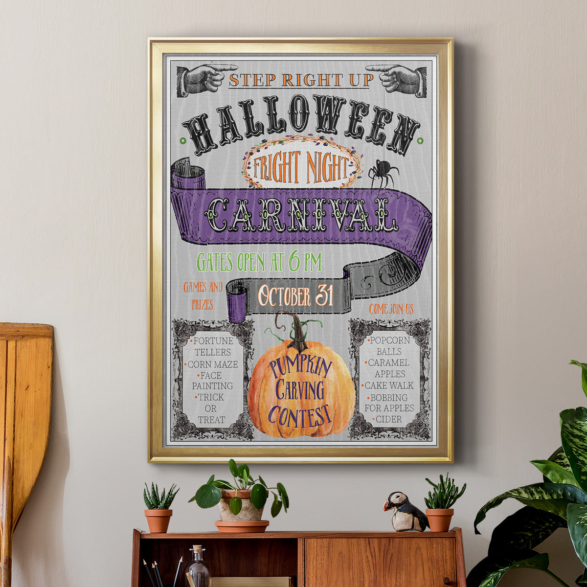 Carnival Sign - Modern Framed Canvas Print