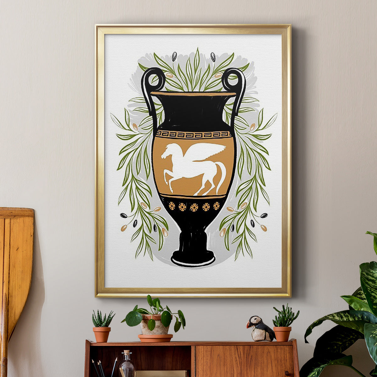 Greek Vases III - Modern Framed Canvas Print