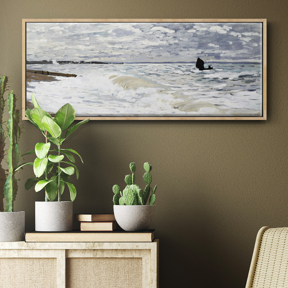 The Sea at Le Havre, 1868 - Floater Framed Canvas Print