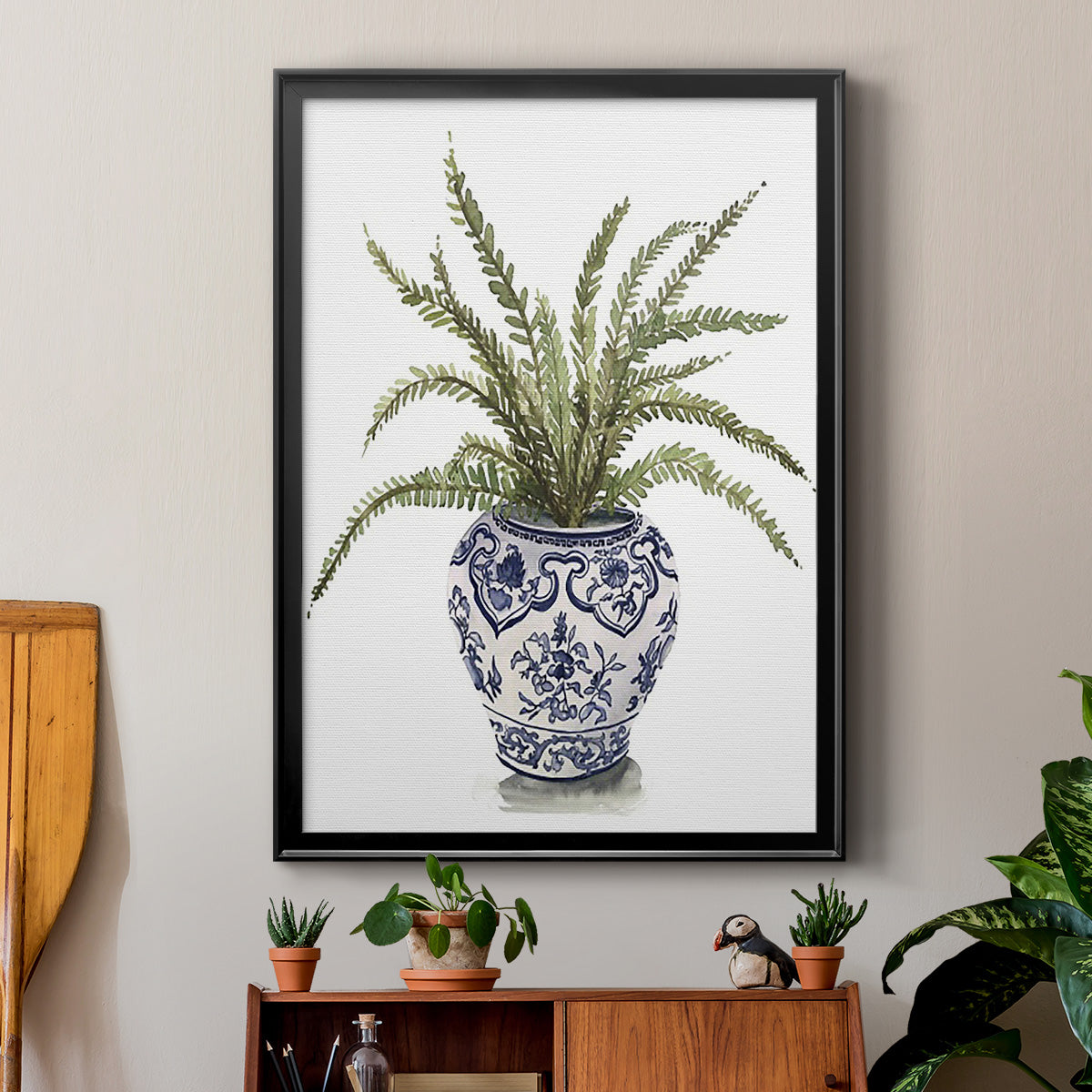 Fern House I - Modern Framed Canvas Print