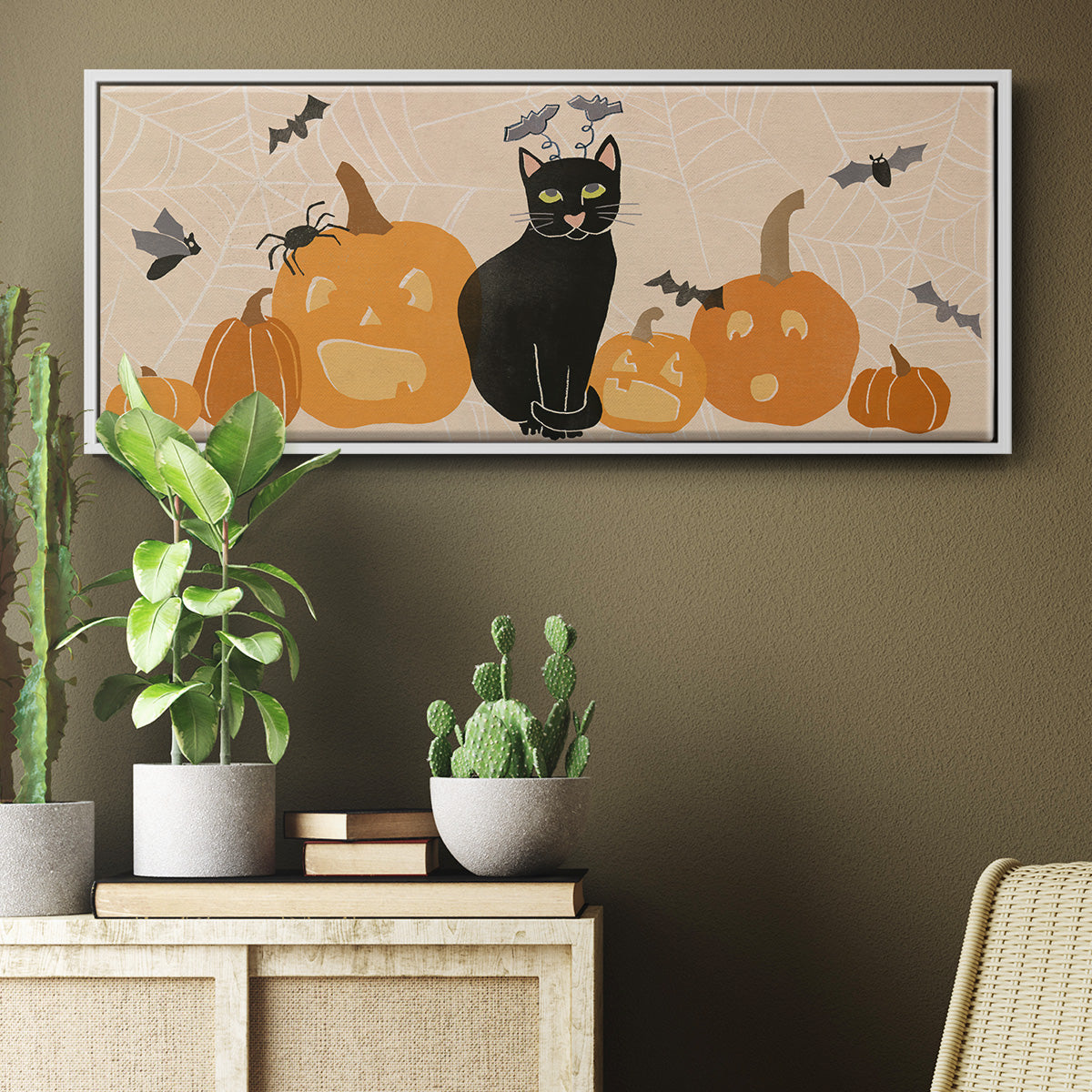 Pumpkin Patch Cats Collection D - Floater Framed Canvas Print