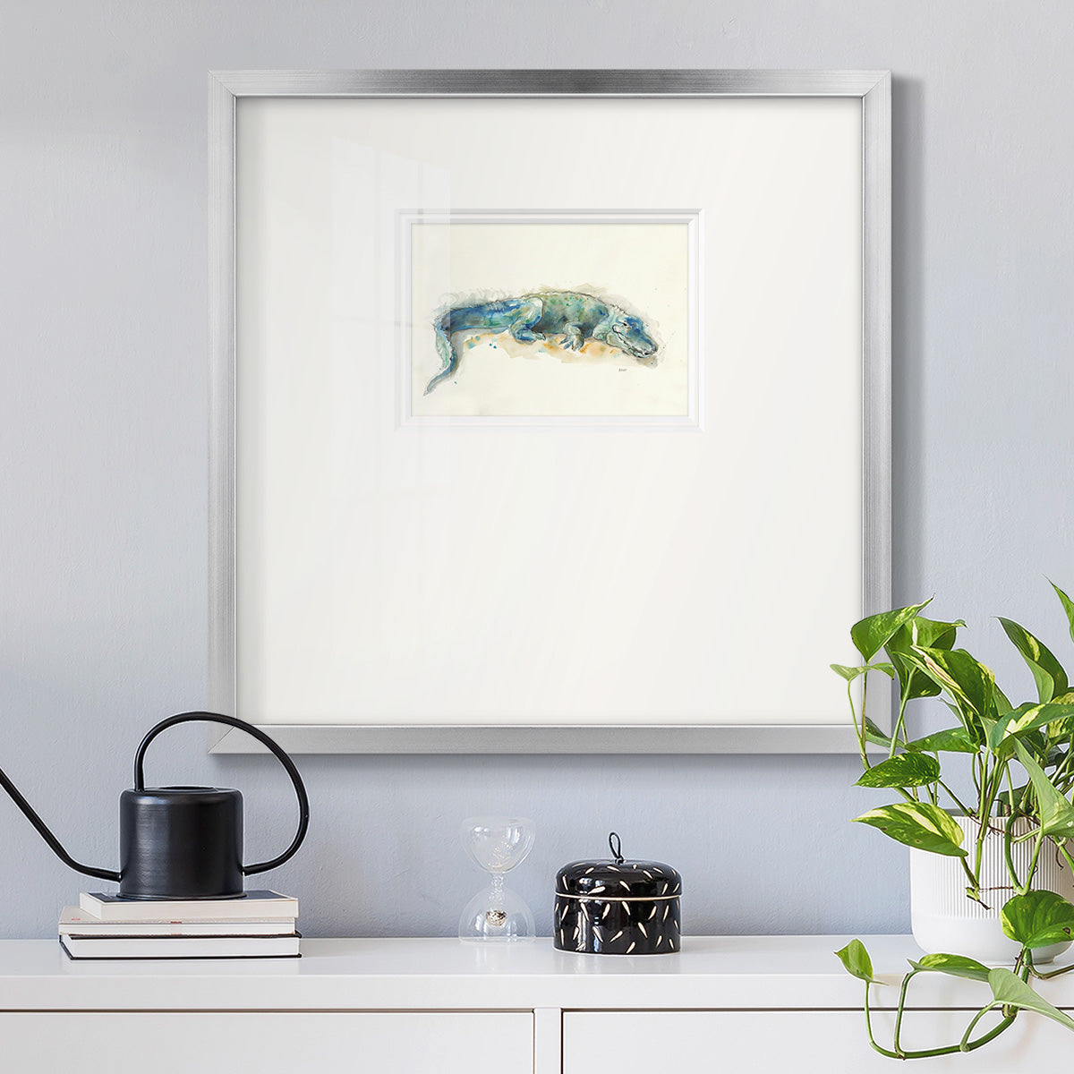 Alligator- Premium Framed Print Double Matboard