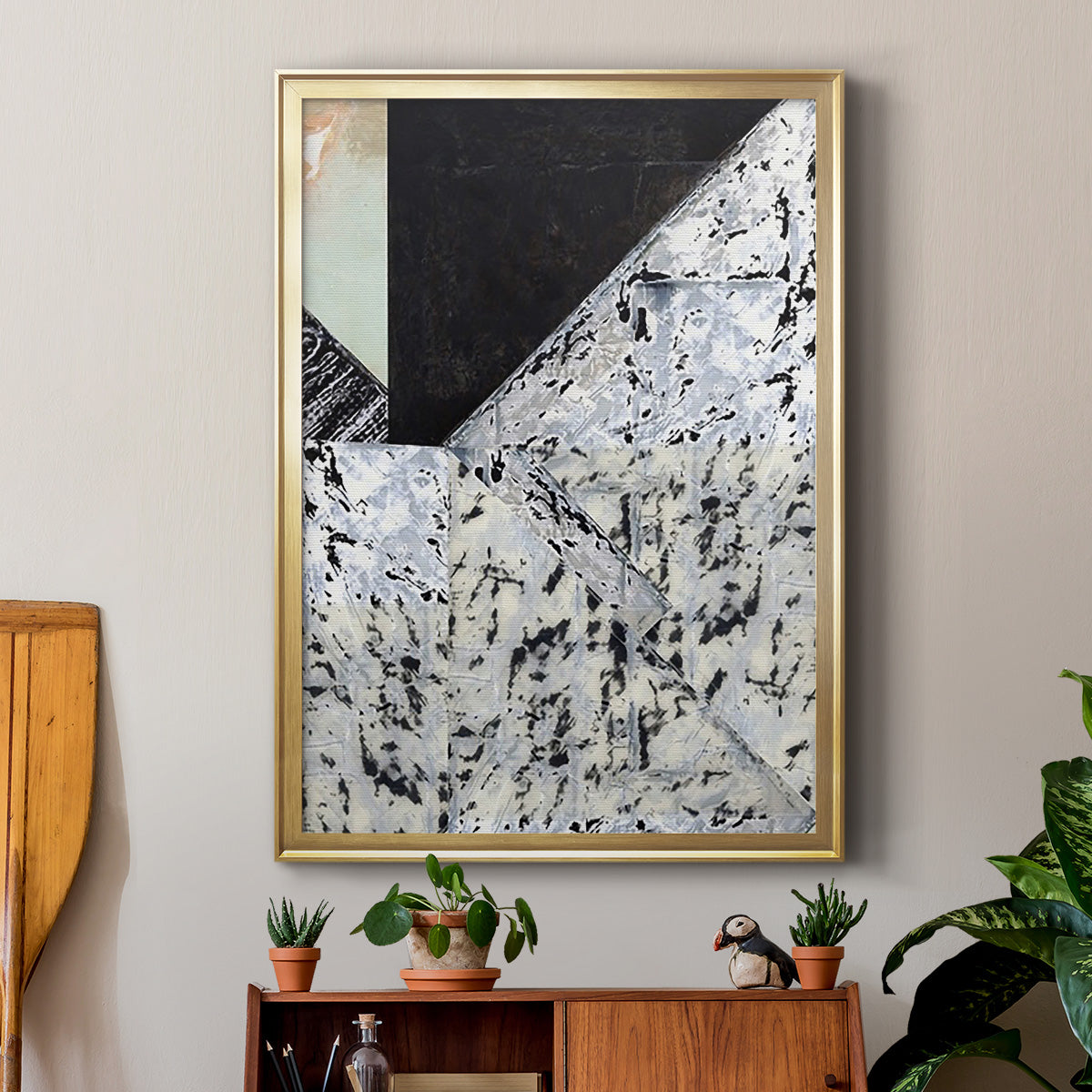 Tiles & Texture Abstract Angles II - Modern Framed Canvas Print