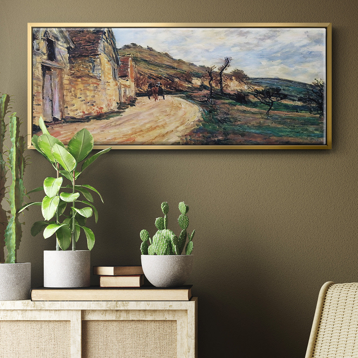 The Road in Giverny, 1885 - Floater Framed Canvas Print