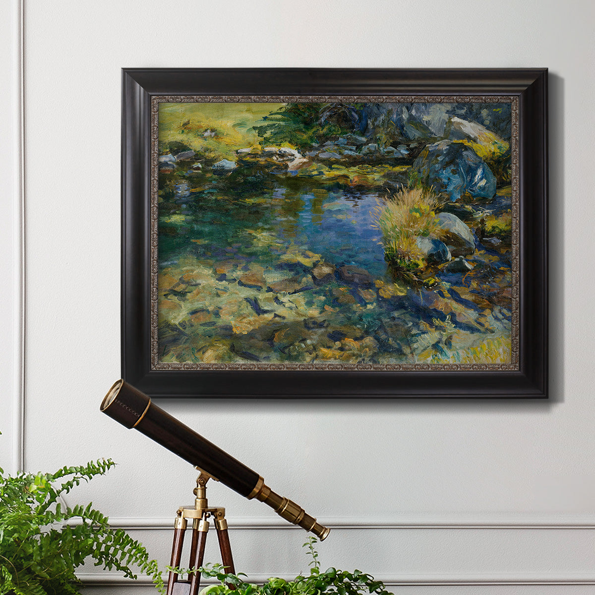Alpine Pool - Ornate Framed Canvas Print