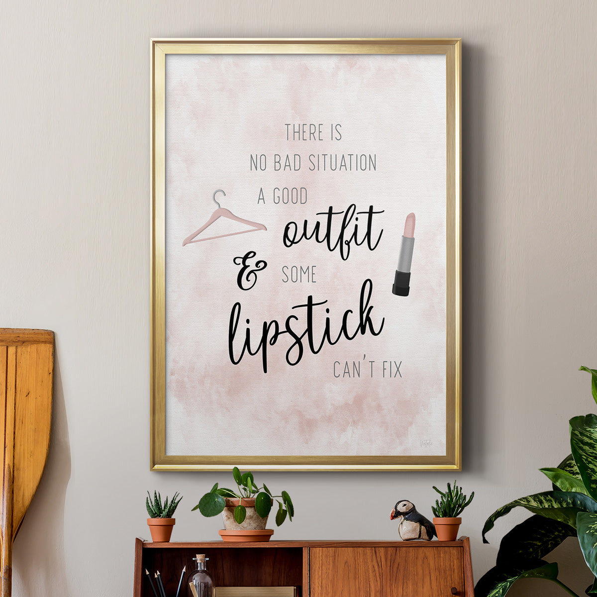 Outfit and Lipstick - Modern Framed Canvas Print