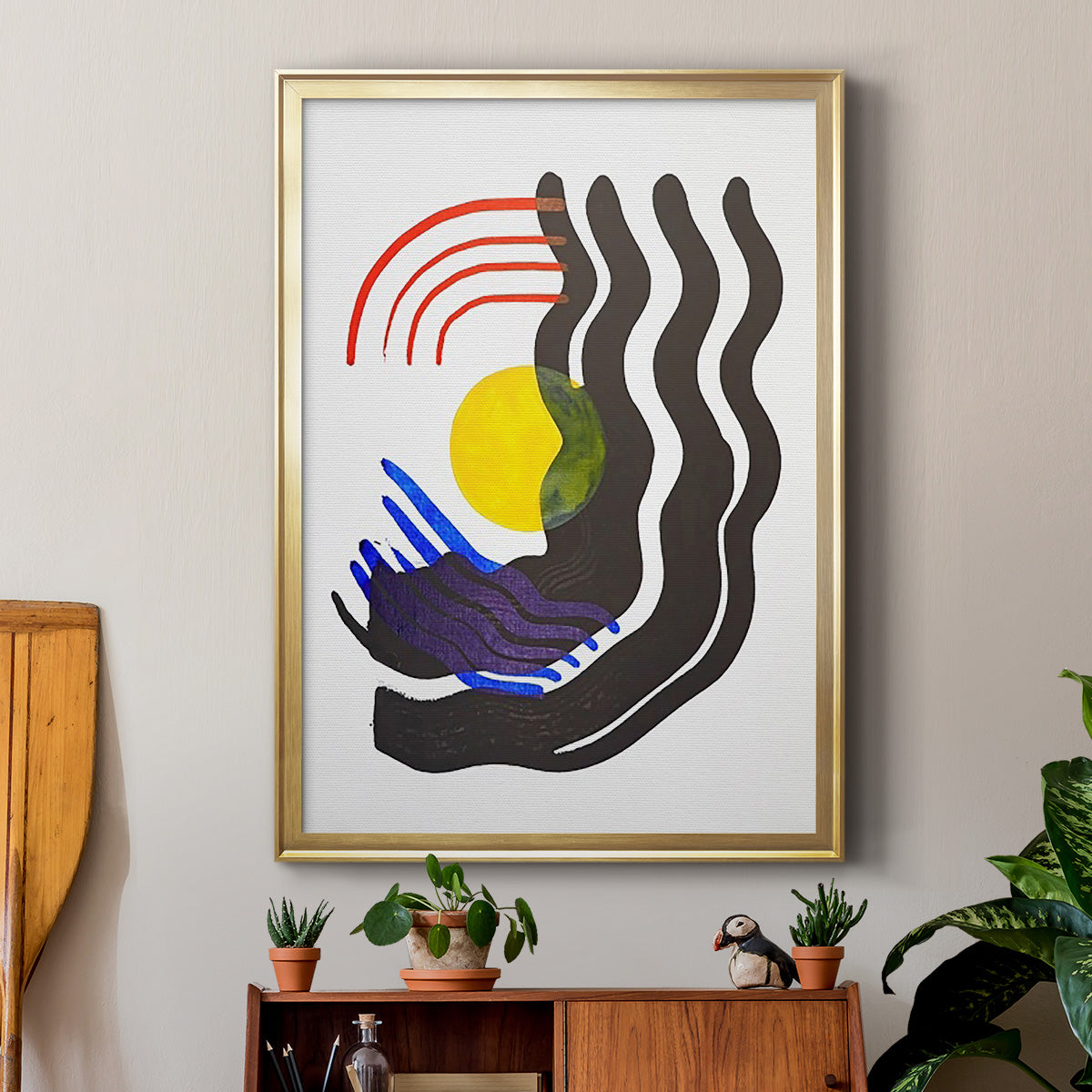 Shifting III - Modern Framed Canvas Print
