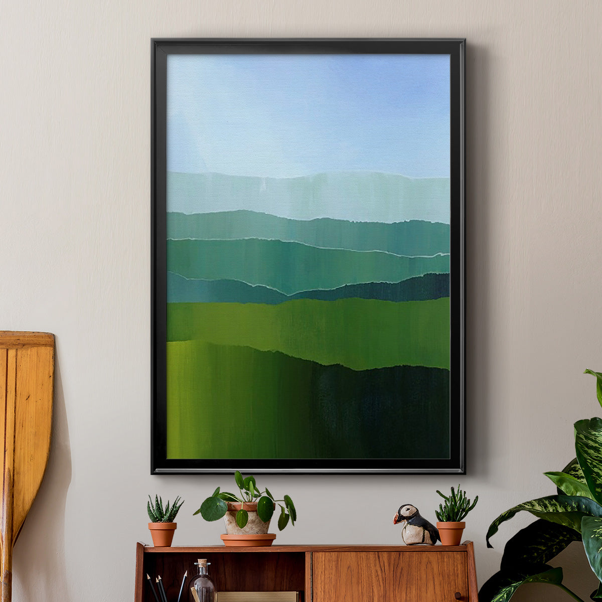 Blue Ridge Fade II - Modern Framed Canvas Print