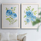 Blue Morning Bouquet I - Premium Framed Canvas 2 Piece Set - Ready to Hang