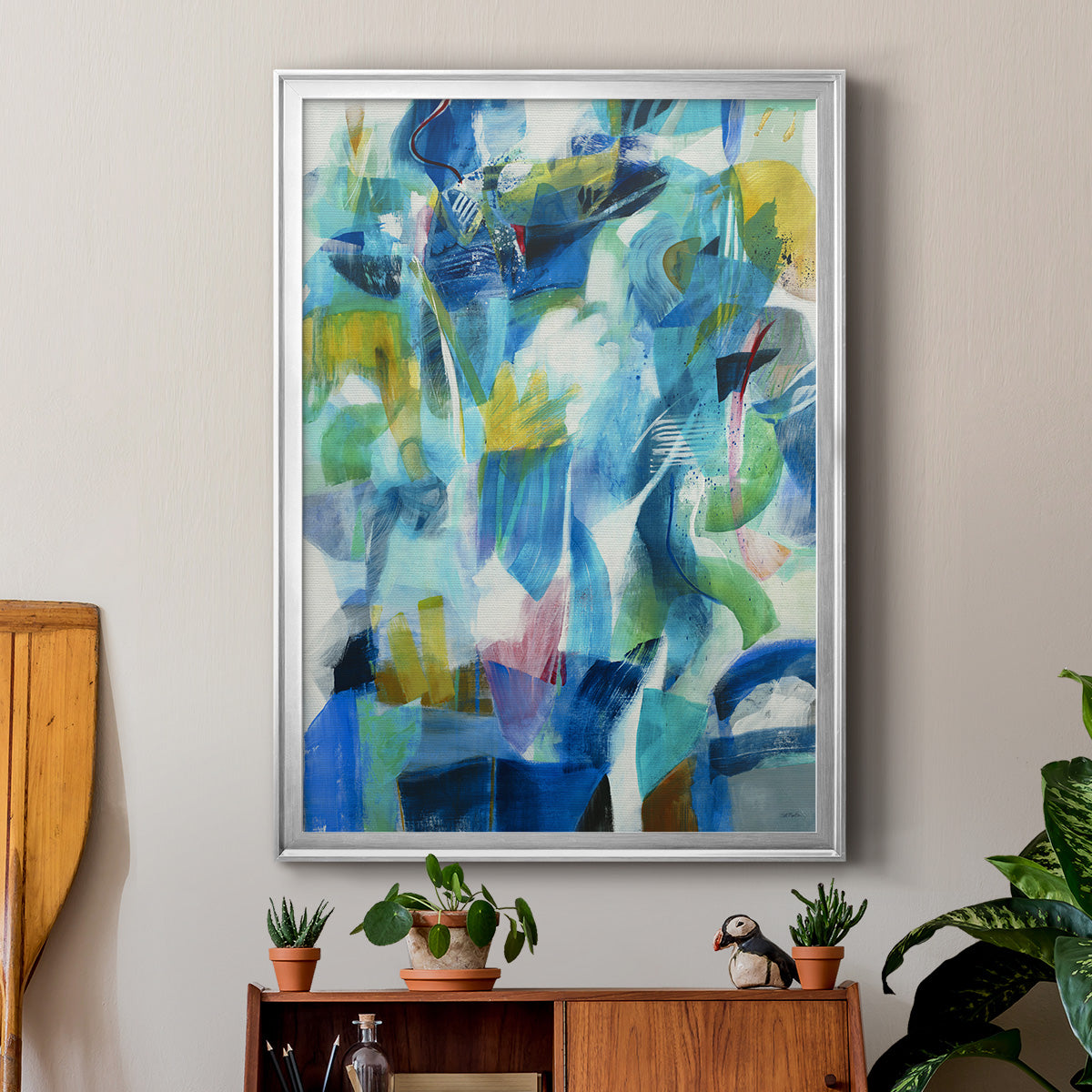 Green Passage - Modern Framed Canvas Print