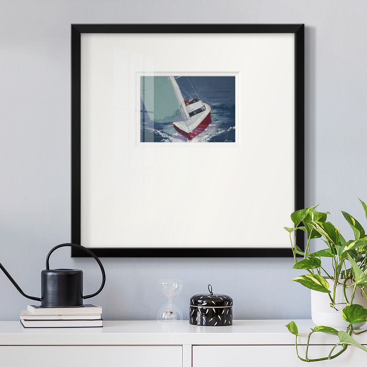 Day Sailing Premium Framed Print Double Matboard