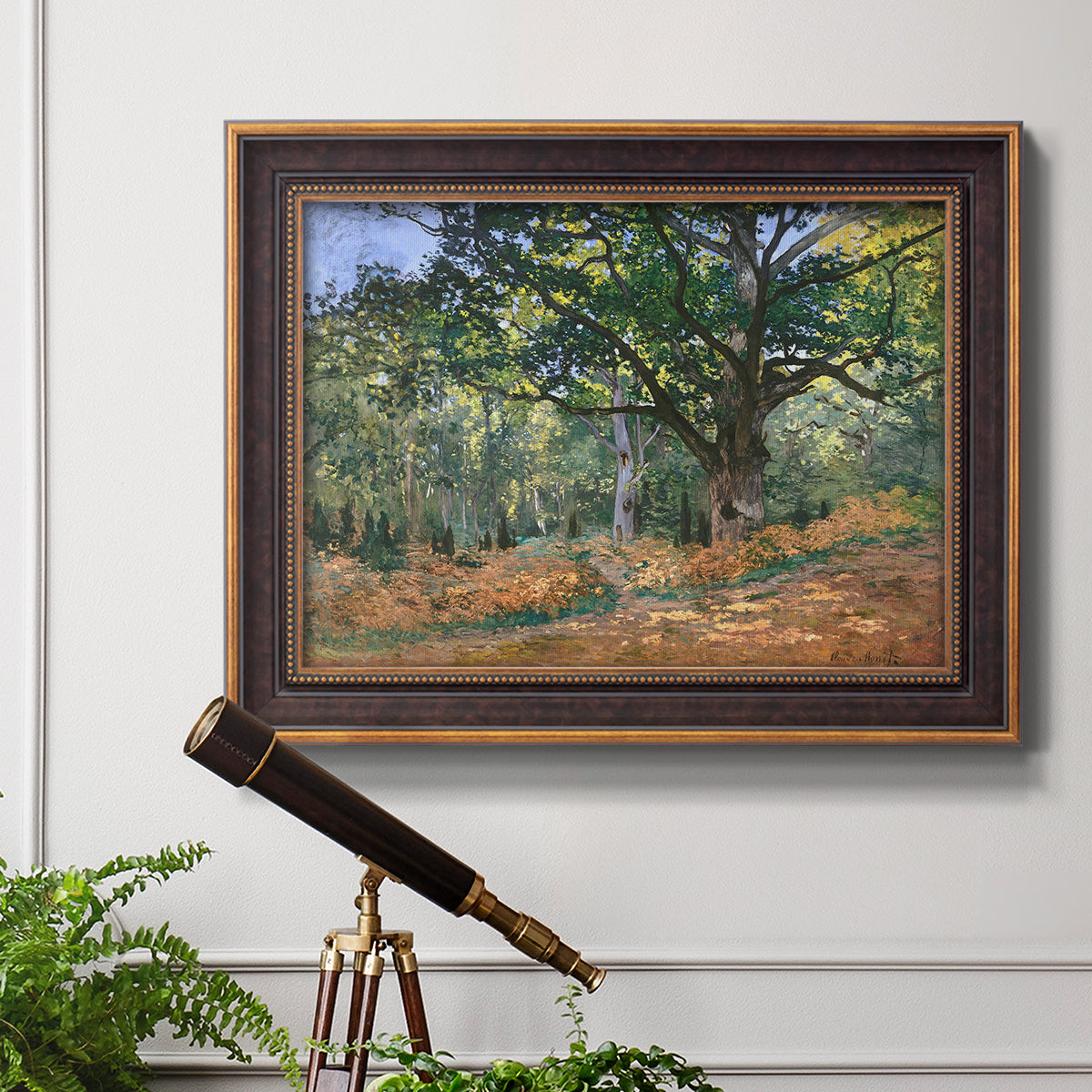 The Bodmer Oak, Fontainebleau Forest - Ornate Framed Canvas Print