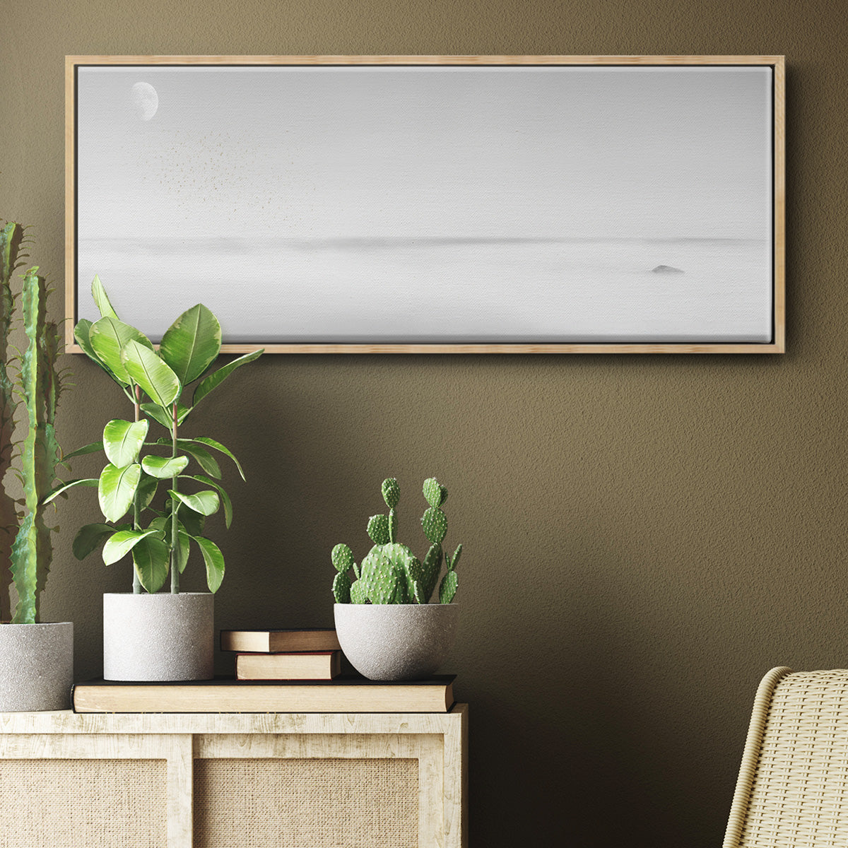 Black & White Water Panel XV - Floater Framed Canvas Print