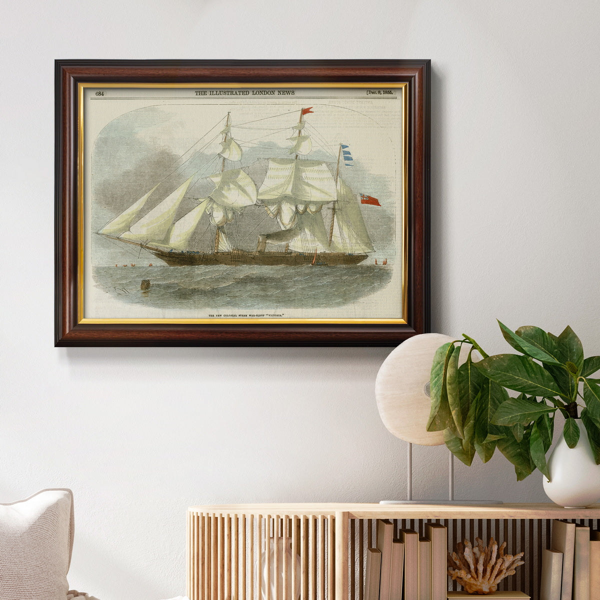 Antique Clipper Ship III Premium Framed Canvas- Ready to Hang