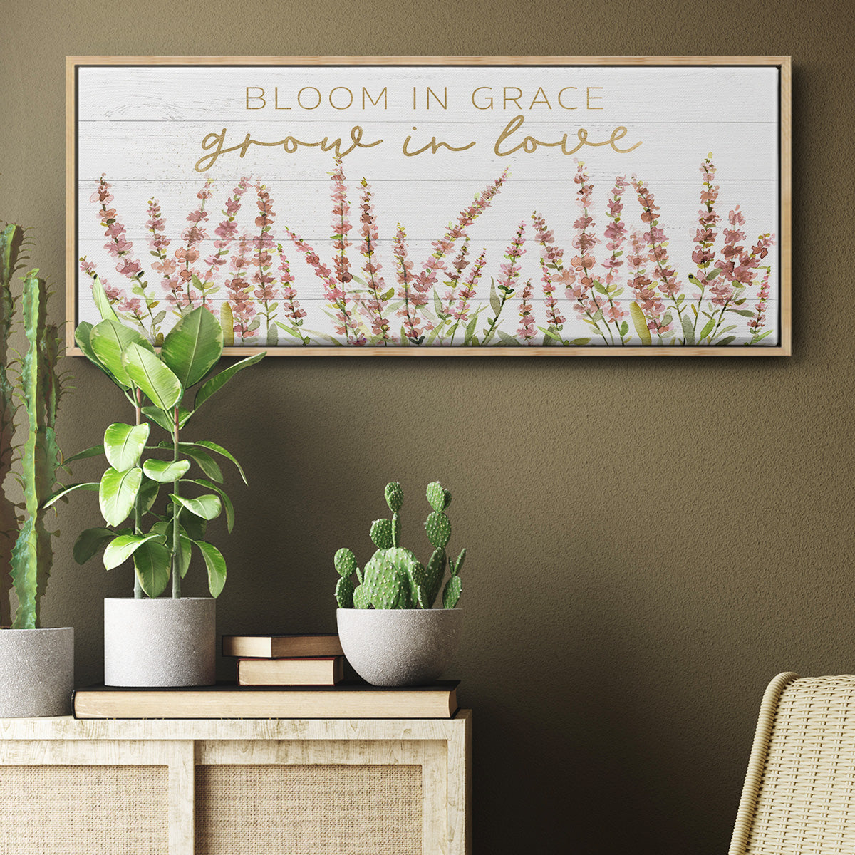 Grow in Love - Floater Framed Canvas Print