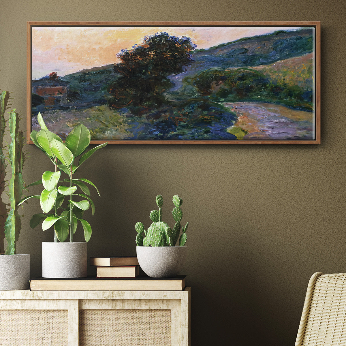 Sunset at Giverny, 1886 - Floater Framed Canvas Print