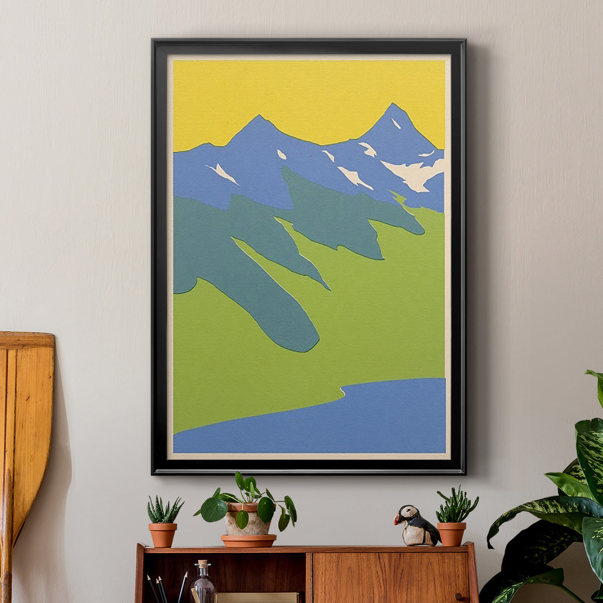 Bright Glacial Lake II - Modern Framed Canvas Print