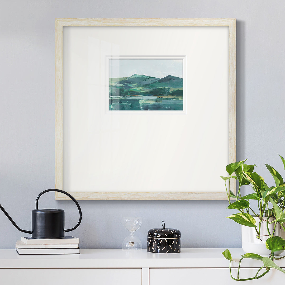 Green Grey Mountains II Premium Framed Print Double Matboard