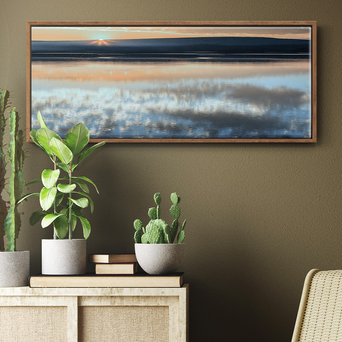 Serene Sunrise - Floater Framed Canvas Print