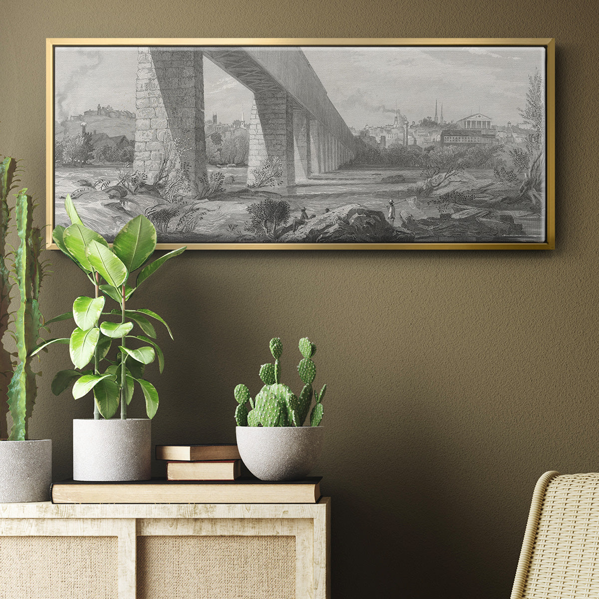 Richmond from the James - Floater Framed Canvas Print