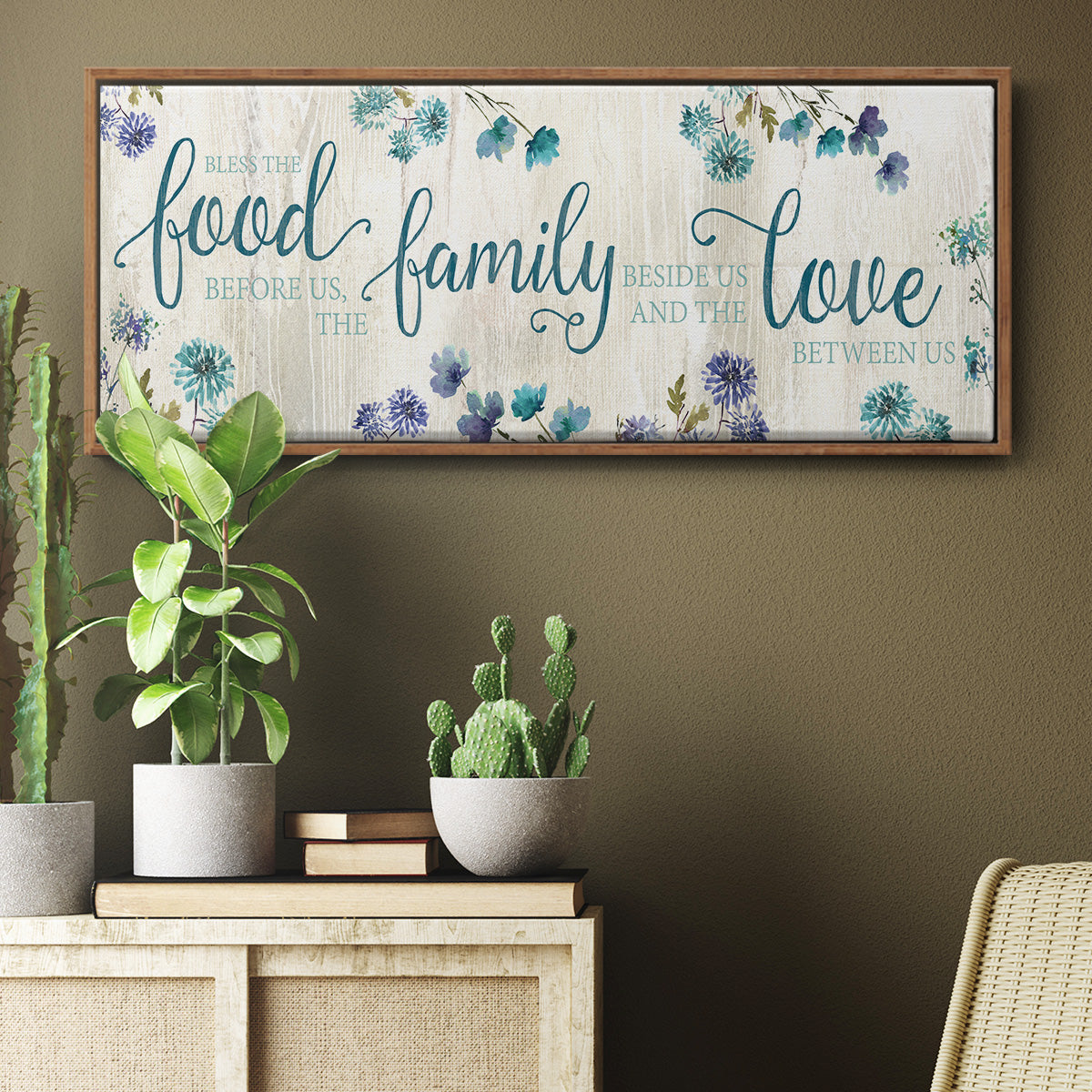 Food Family Love - Floater Framed Canvas Print
