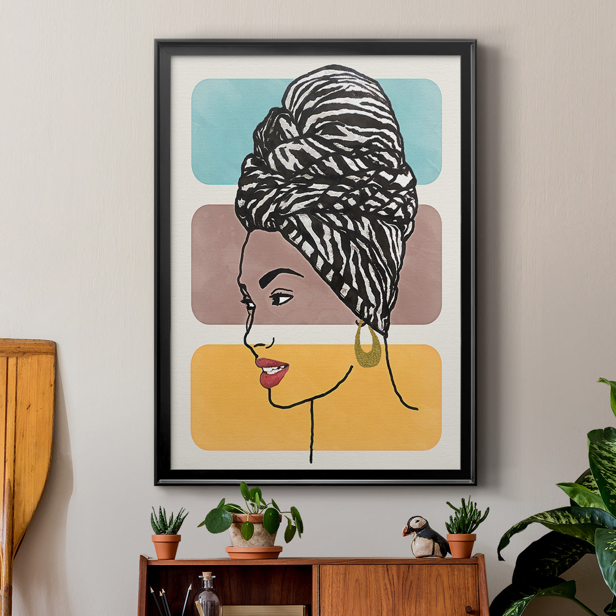 Head Wrap II - Modern Framed Canvas Print