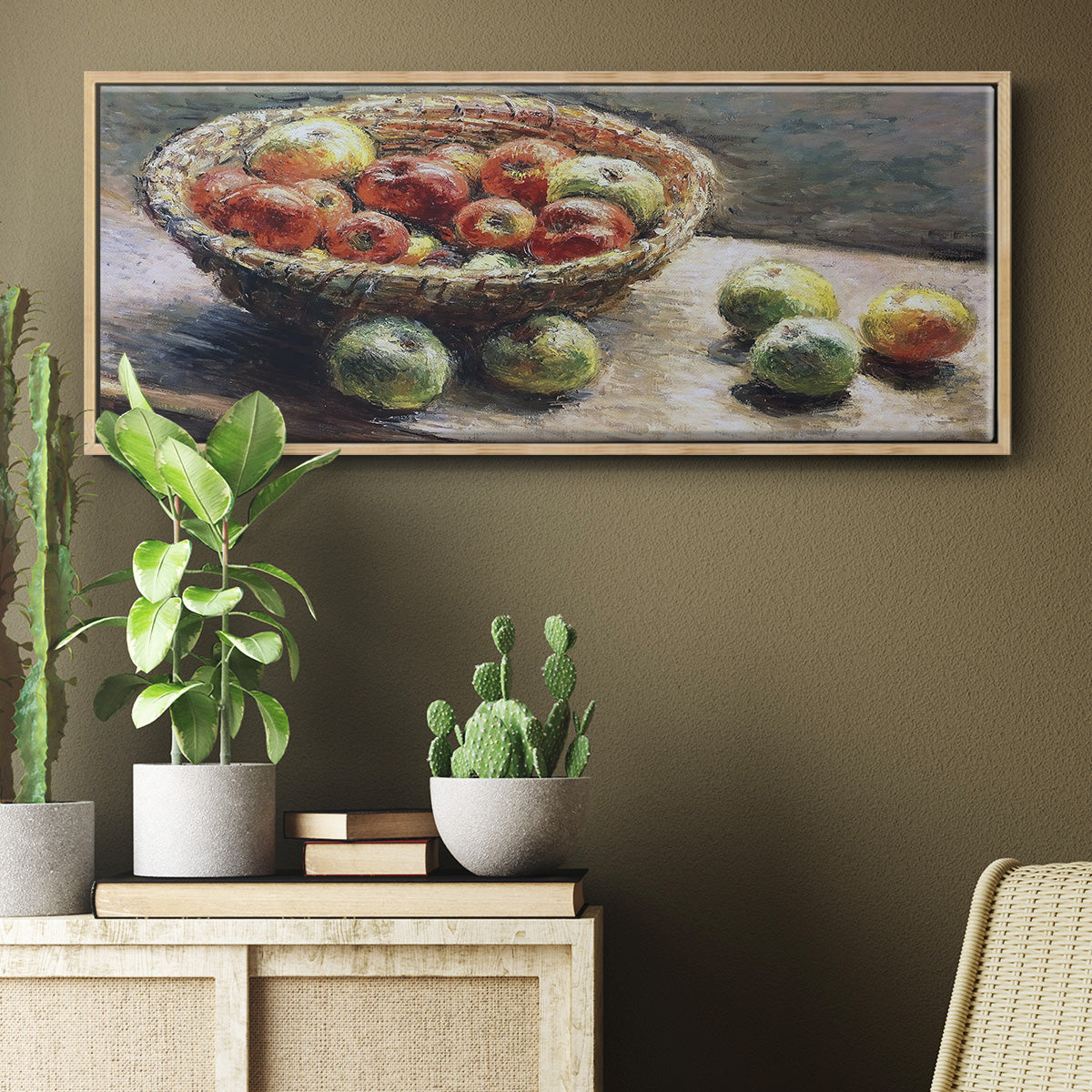 The Plate with Apples, 1880 - Floater Framed Canvas Print