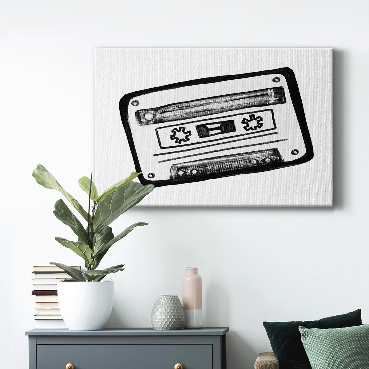 Cassette Sketch Premium Gallery Wrapped Canvas - Ready to Hang