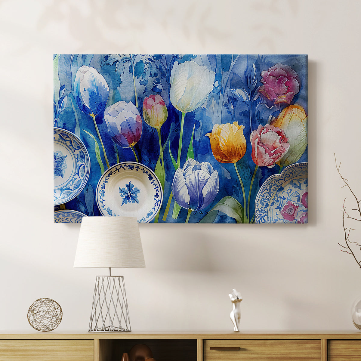 Floral Watercolor L - Canvas Art Print