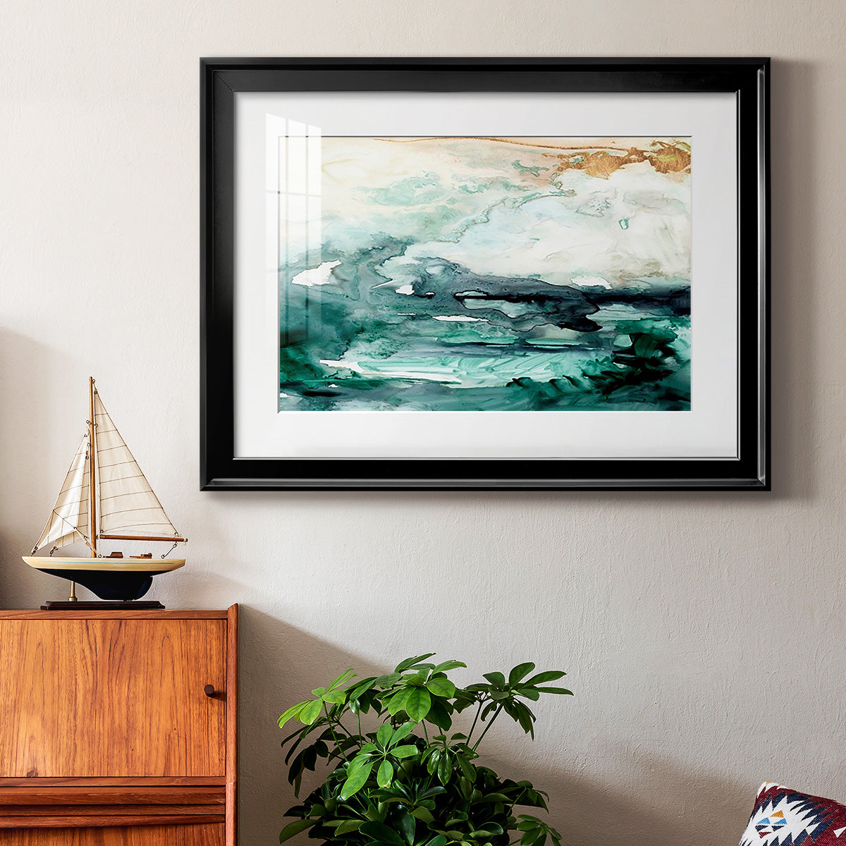 Sea Foam Flow I - Modern Framed Art Print