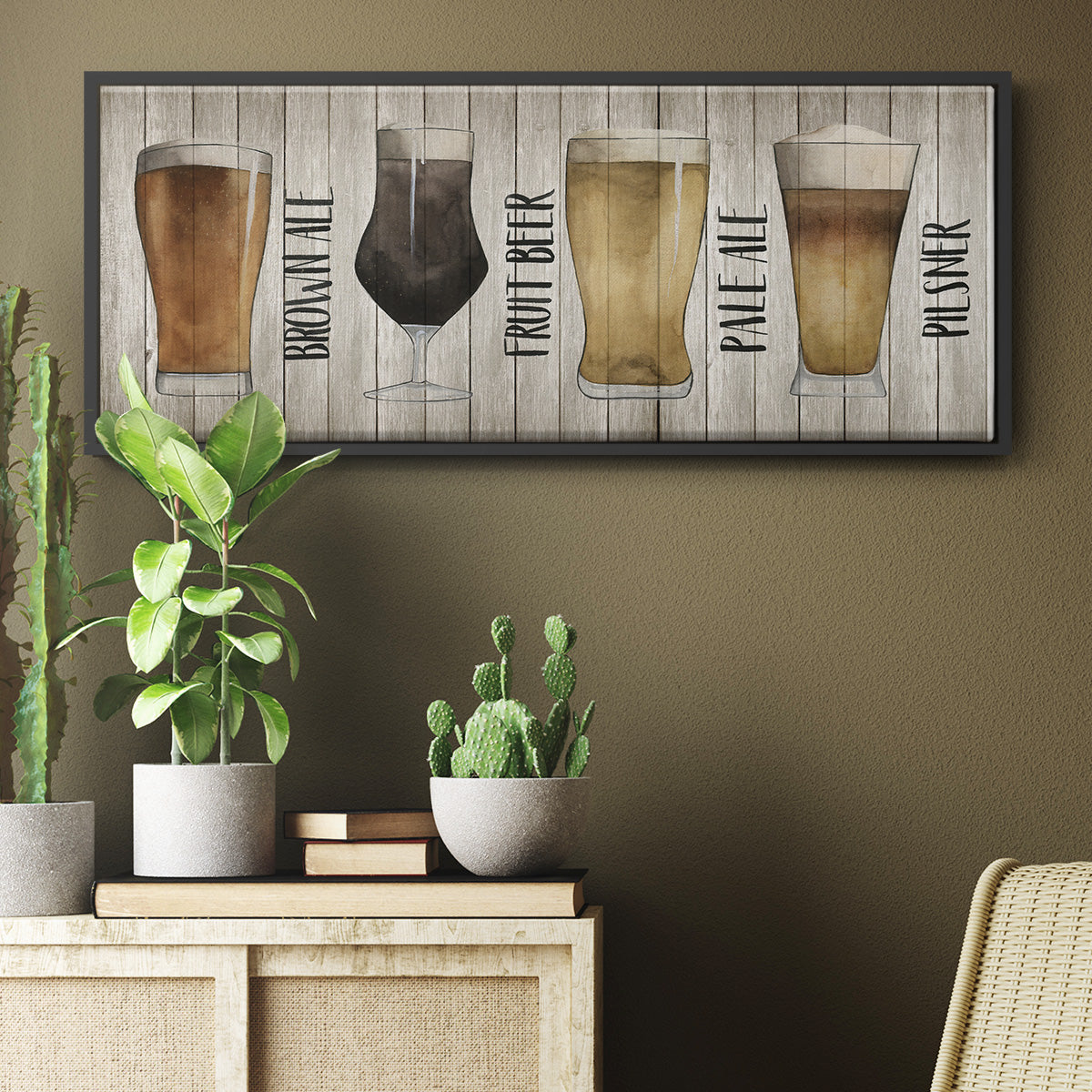 Beer Chart I - Floater Framed Canvas Print