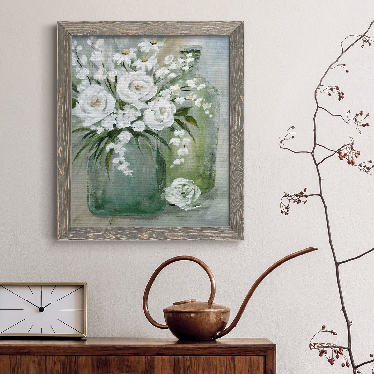 Rosey Afternoon - Premium Canvas Framed in Barnwood - Ready to Hang