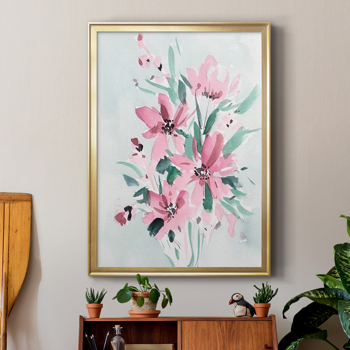 Posy Blooms I - Modern Framed Canvas Print