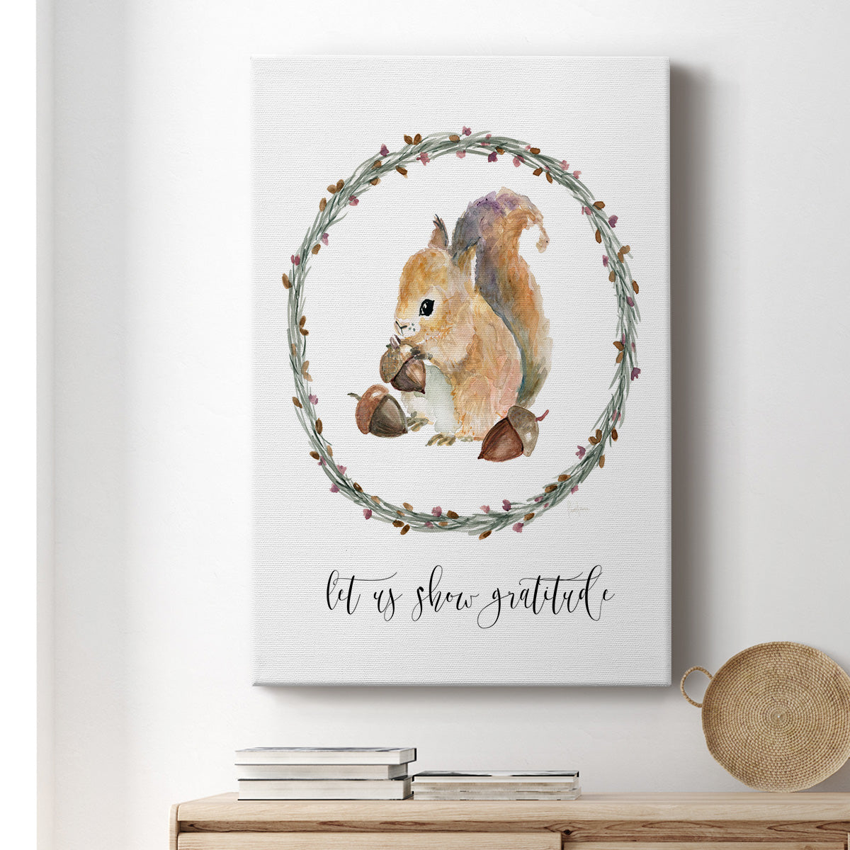 Harvest Home Squirrel - Canvas Art Print