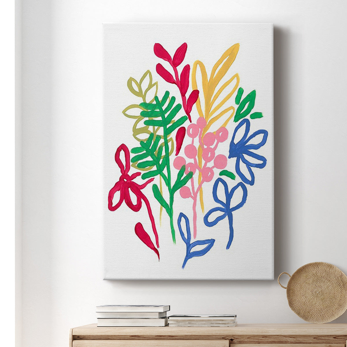 Bold Brushstroke Blooms II Premium Gallery Wrapped Canvas - Ready to Hang