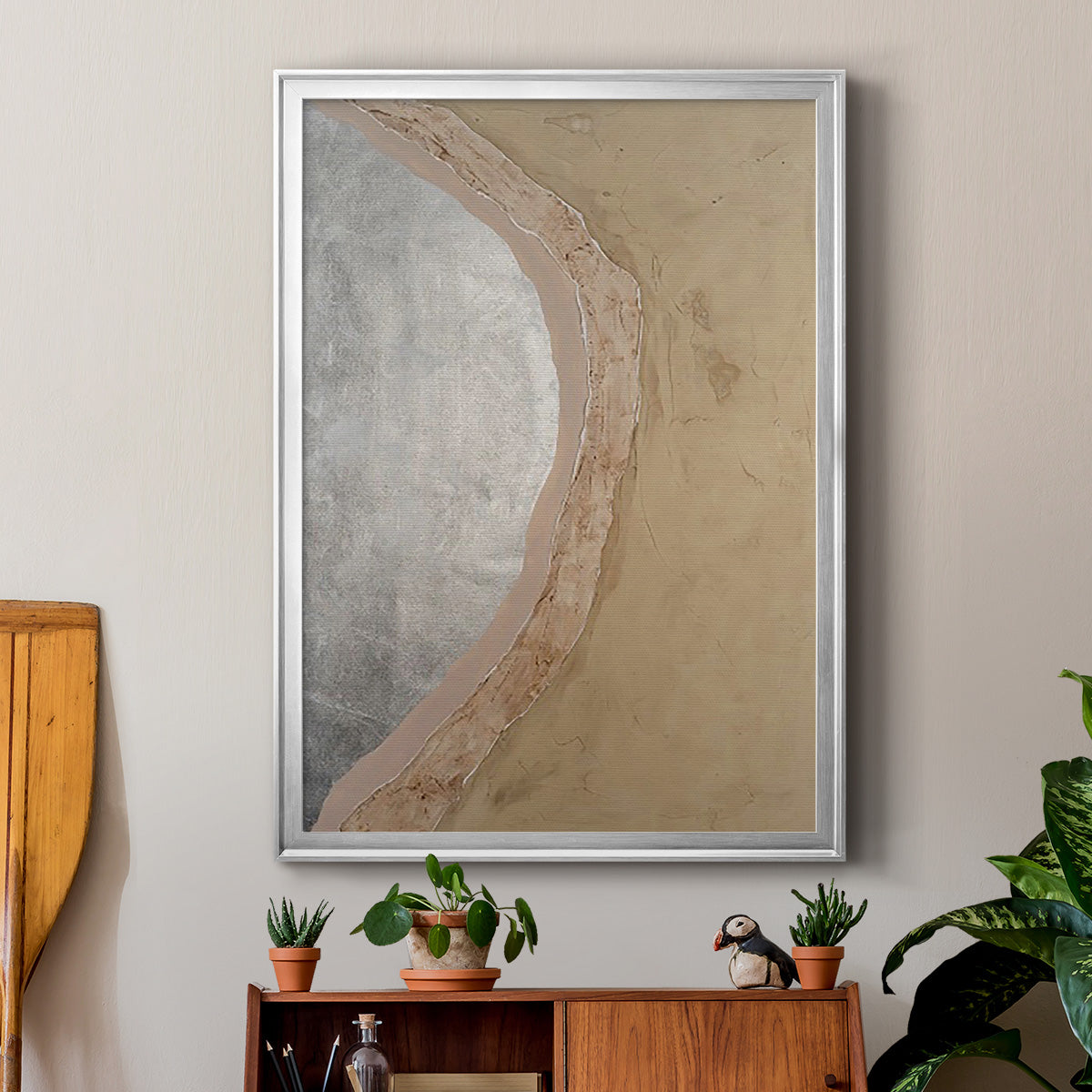 Silver Lake I - Modern Framed Canvas Print