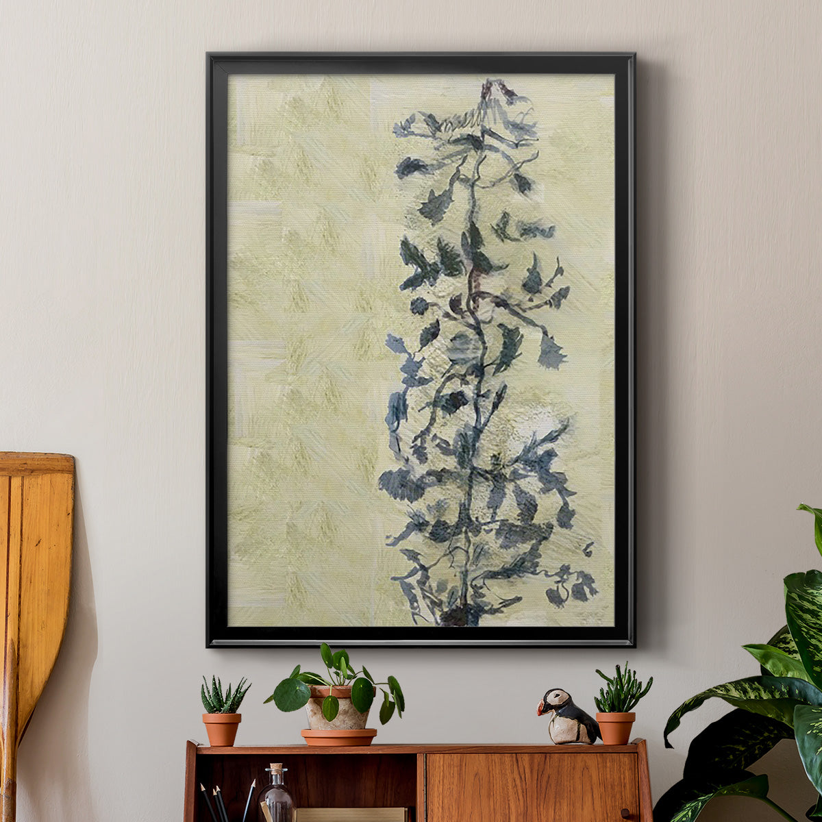 Chinoiserie 2 Tan I - Modern Framed Canvas Print