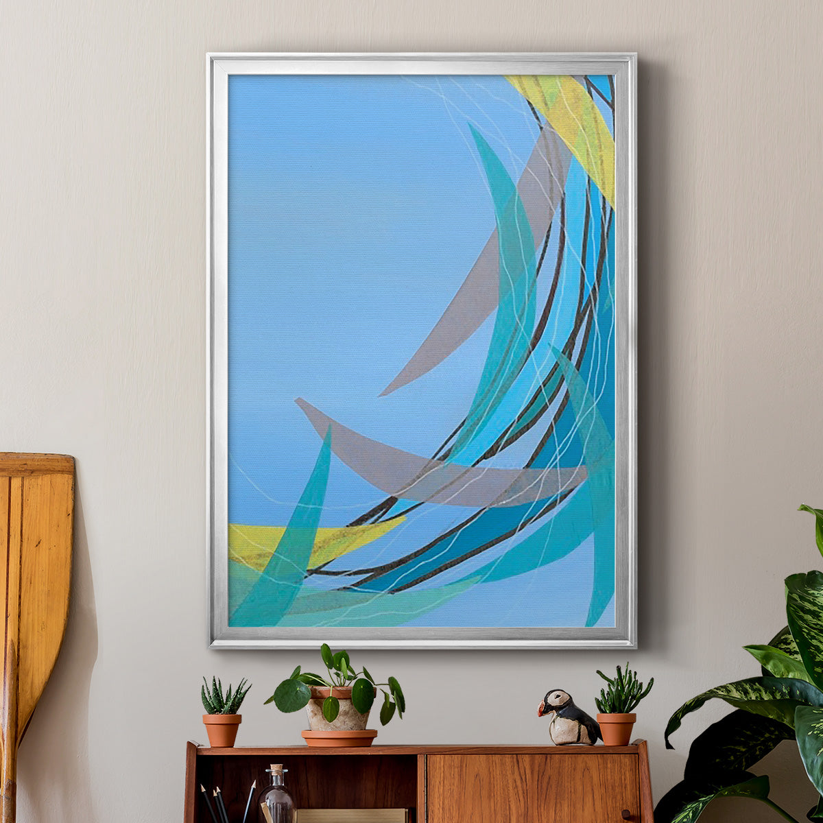 Circulating Flow II - Modern Framed Canvas Print