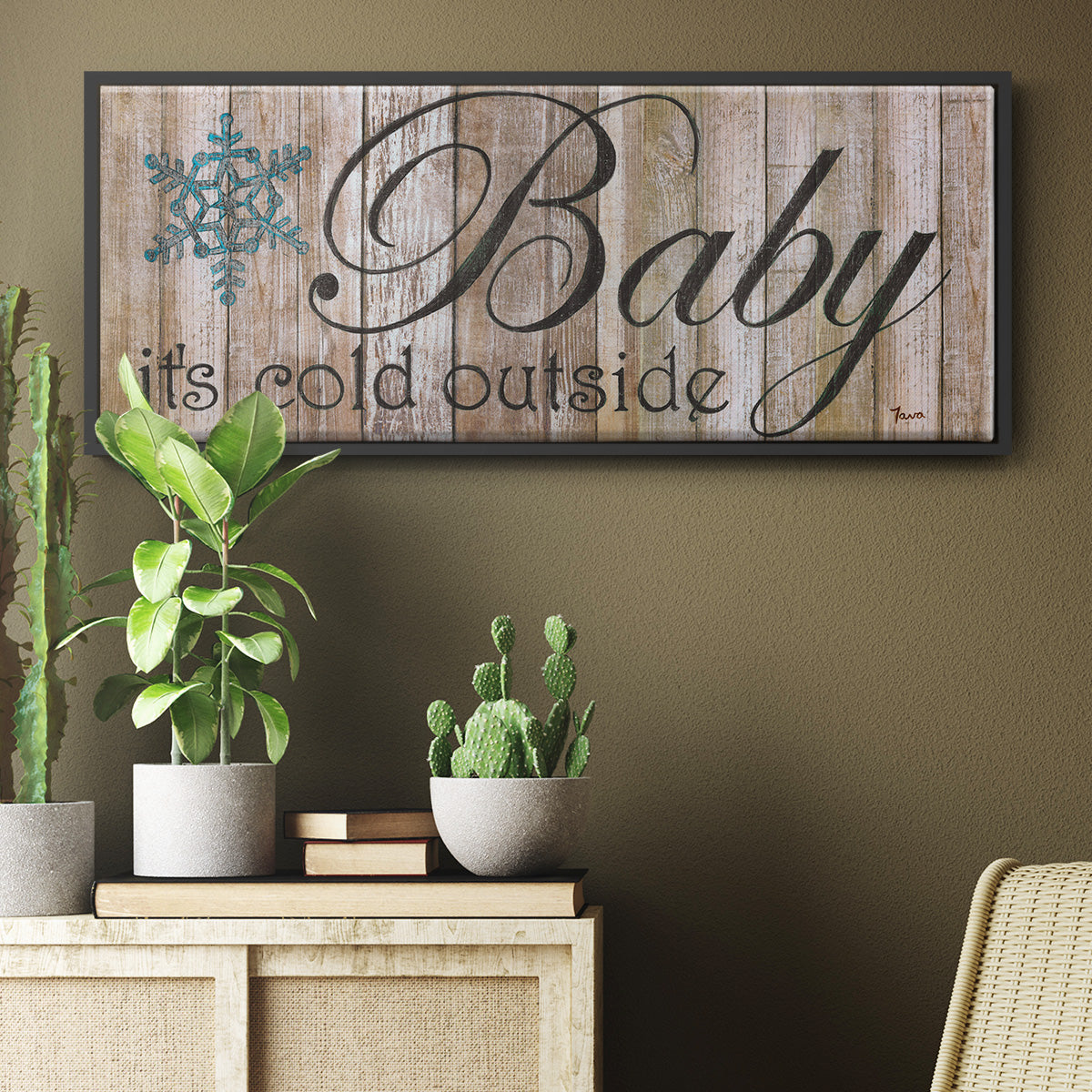 Baby It's Cold - Floater Framed Canvas Print